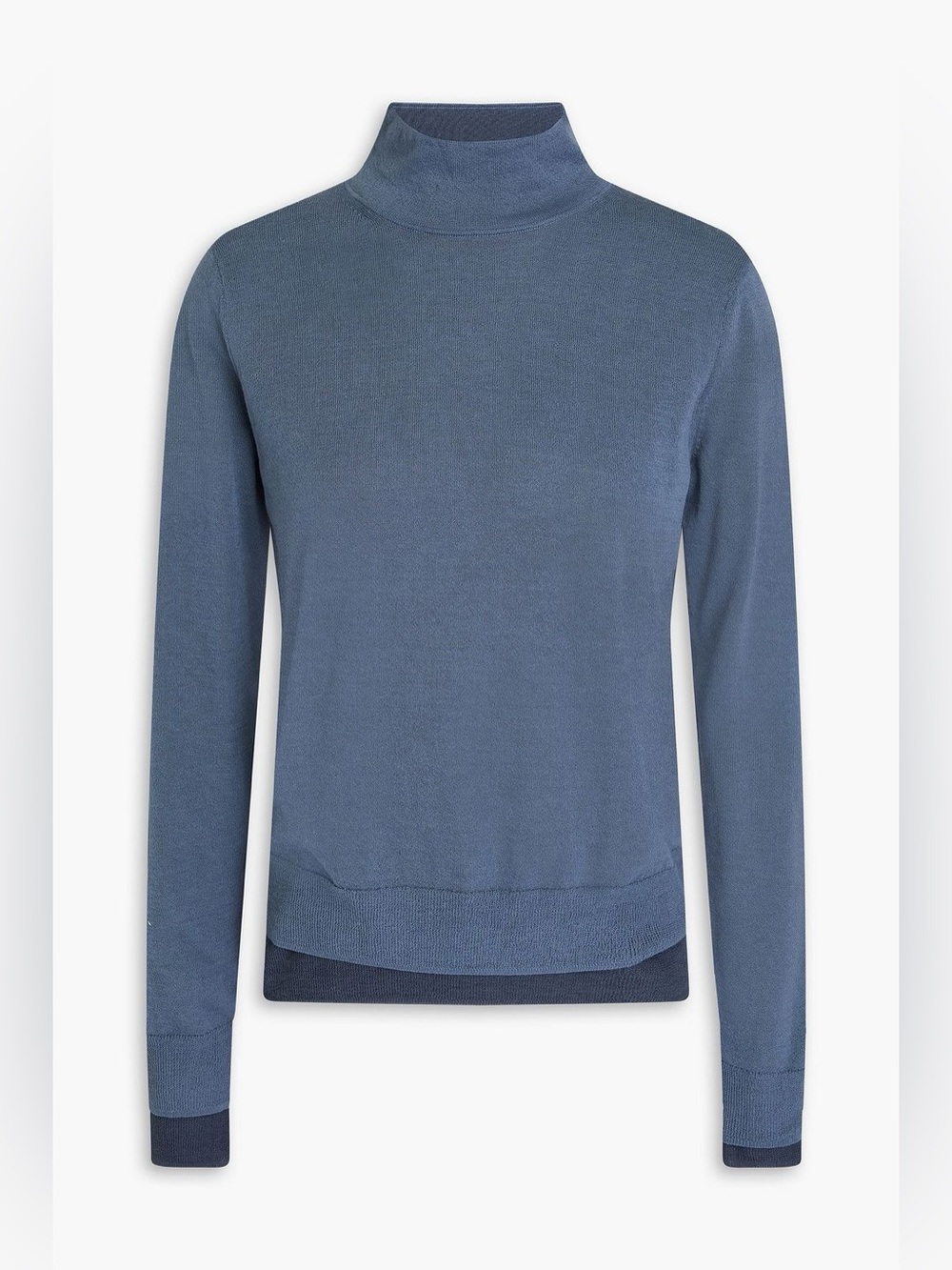 Vince Layered cotton-blend turtleneck sweater slate blue women’s size small - Picture 3 of 7